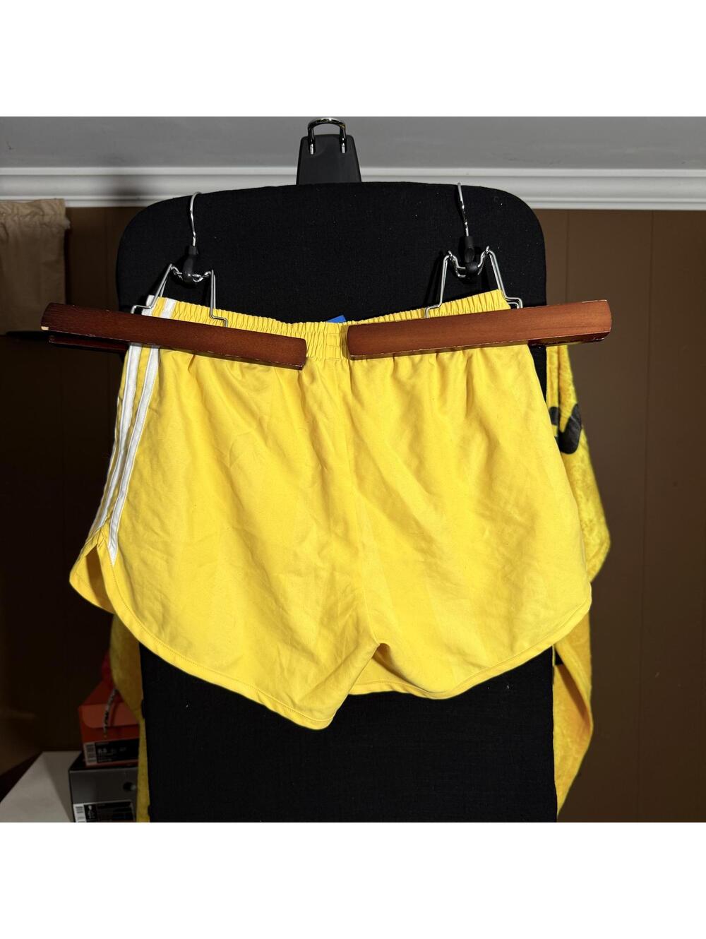 Adidas Yellow Vintage Athletic Swim Shorts with Stripes - Picture 7 of 7